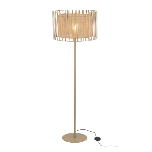 Stehleuchte Stoff Metall Sandfarben E27 158 cm Modern