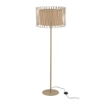 Stehleuchte Stoff Metall Sandfarben E27 158 cm Modern
