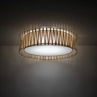 Deckenleuchte 6-flammig Stoff Sandfarben E27 Ø72 cm