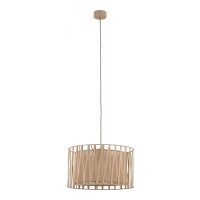 Pendelleuchte 3-flammig Stoff Sandfarben E27 Ø38 cm