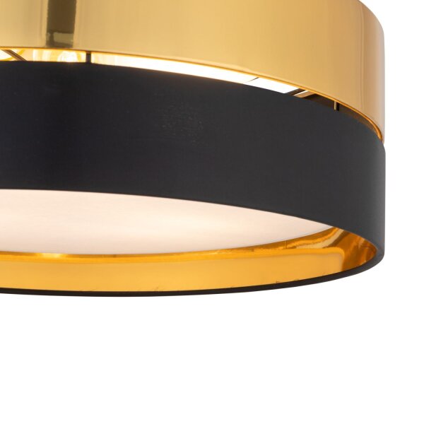 Deckenleuchte 4-flammig Metall Schwarz Gold E27 Ø45 cm