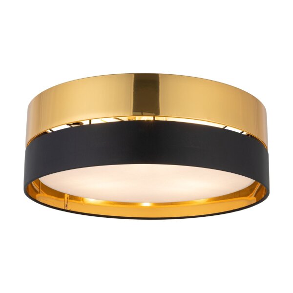 Deckenleuchte 4-flammig Metall Schwarz Gold E27 Ø45 cm