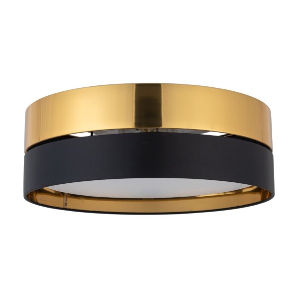 Deckenleuchte 4-flammig Metall Schwarz Gold E27 Ø45 cm