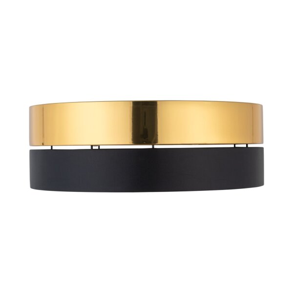 Deckenleuchte 4-flammig Metall Schwarz Gold E27 Ø45 cm