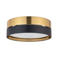 Deckenleuchte 4-flammig Metall Schwarz Gold E27...