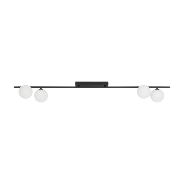 Deckenleuchte 4-flammig Glas Metall Schwarz G9 L:141 cm