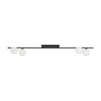 Deckenleuchte 4-flammig Glas Metall Schwarz G9 L:141 cm