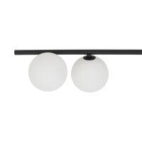 Deckenleuchte 4-flammig Glas Metall Schwarz G9 L:141 cm