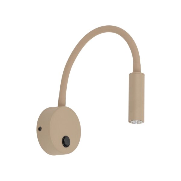 Wandstrahler Sandfarben Schalter G9 B:36 cm flexibel