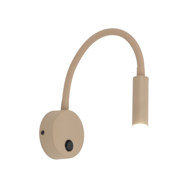 Wandstrahler Sandfarben Schalter G9 B:36 cm flexibel