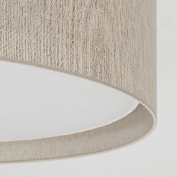 Deckenleuchte 6-flammig Stoff Beige E27 Ø77 cm rund