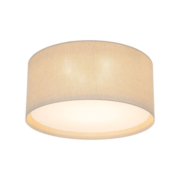 Deckenleuchte 6-flammig Stoff Beige E27 Ø77 cm rund