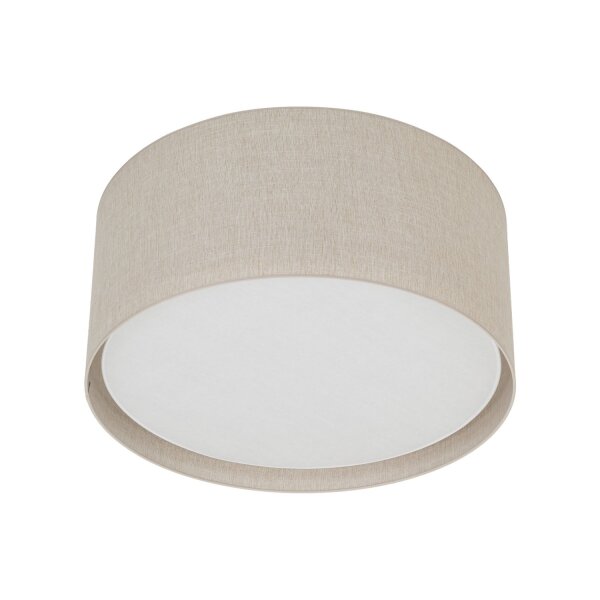 Deckenleuchte 6-flammig Stoff Beige E27 Ø77 cm rund
