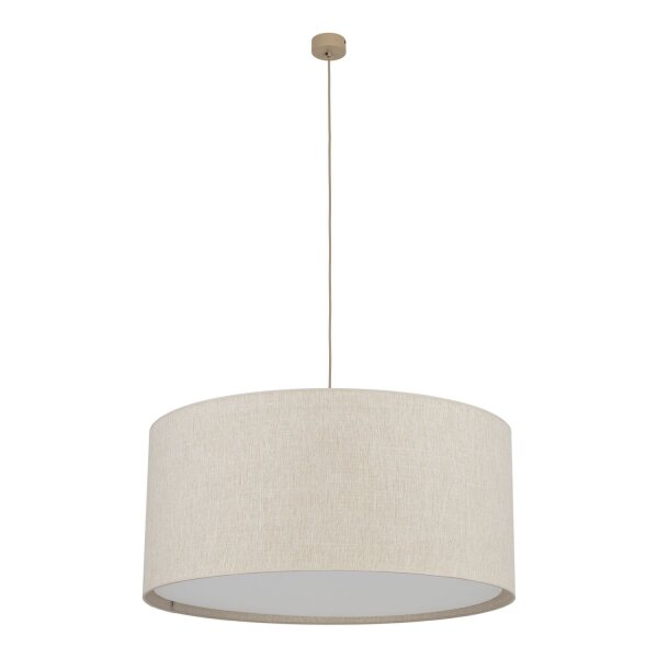 Pendelleuchte 3-flammig Stoff Beige E27 Ø77 cm blendarm