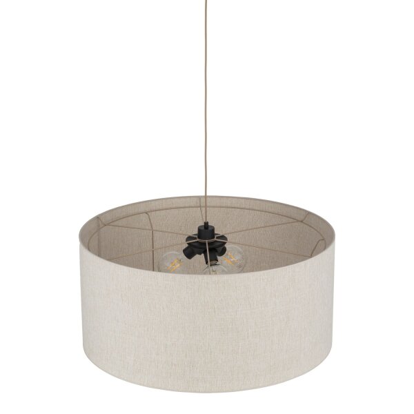 Pendelleuchte 3-flammig Stoff Beige E27 Ø77 cm blendarm