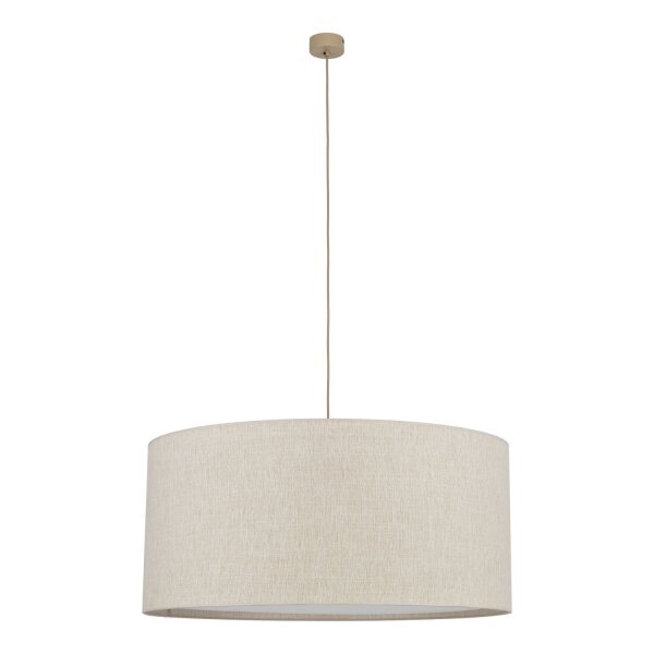 Pendelleuchte 3-flammig Stoff Beige E27 Ø77 cm blendarm