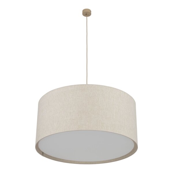 Pendelleuchte 3-flammig Stoff Beige E27 Ø77 cm blendarm