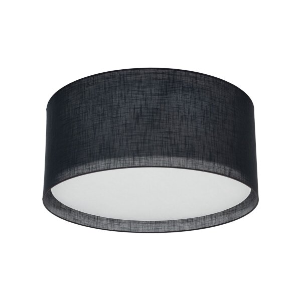 Deckenleuchte 6-flammig Stoff Schwarz E27 Ø77 cm rund