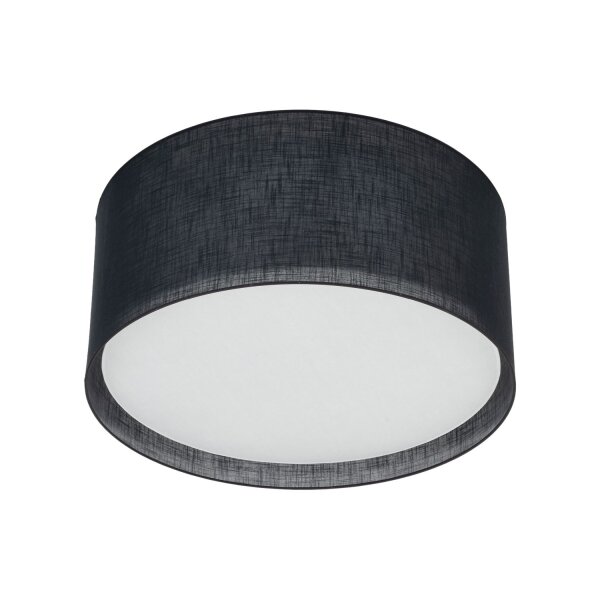 Deckenleuchte 6-flammig Stoff Schwarz E27 Ø77 cm rund