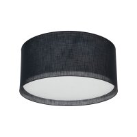 Deckenleuchte 6-flammig Stoff Schwarz E27 Ø77 cm rund