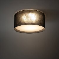 Deckenleuchte 6-flammig Stoff Schwarz E27 Ø77 cm rund