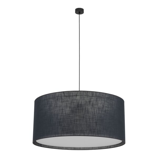 Pendelleuchte 3-flammig Stoff Metall Schwarz E27 Ø77 cm