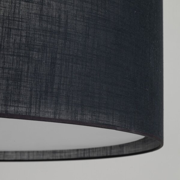 Pendelleuchte 3-flammig Stoff Metall Schwarz E27 Ø77 cm