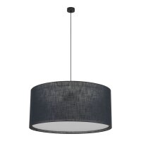 Pendelleuchte 3-flammig Stoff Metall Schwarz E27...