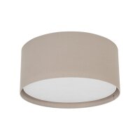 Deckenleuchte 6-flammig Stoff Grau E27 Ø77 cm rund