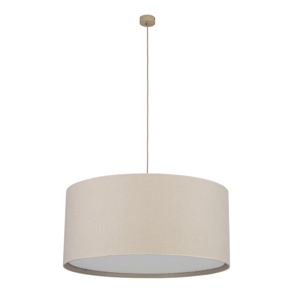 Pendelleuchte 3-flammig Stoff Sandfarben E27 Ø77 cm