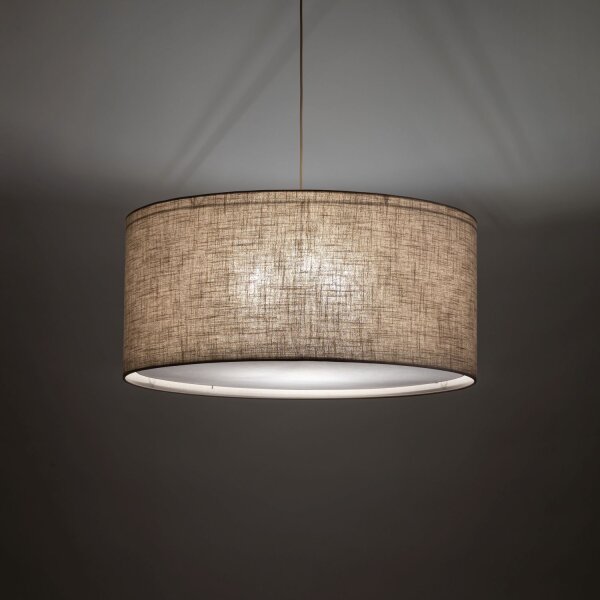 Pendelleuchte 3-flammig Stoff Sandfarben E27 Ø77 cm