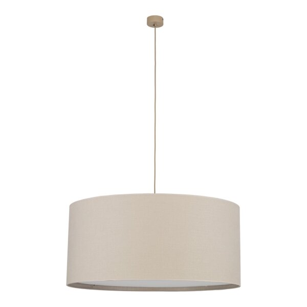 Pendelleuchte 3-flammig Stoff Sandfarben E27 Ø77 cm