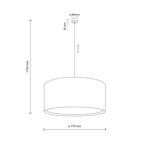 Pendelleuchte 3-flammig Stoff Sandfarben E27 Ø77 cm