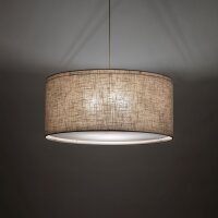 Pendelleuchte 3-flammig Stoff Sandfarben E27 Ø77 cm