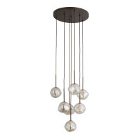 Pendelleuchte 7-flammig Glas Braun Cognac G9 Ø48,5 cm