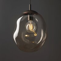 Pendelleuchte Glas Metall Braun Bernstein E27 Ø35 cm