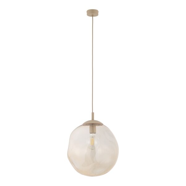 Pendelleuchte Glas Sandfarben Cognac E27 Ø35 cm modern