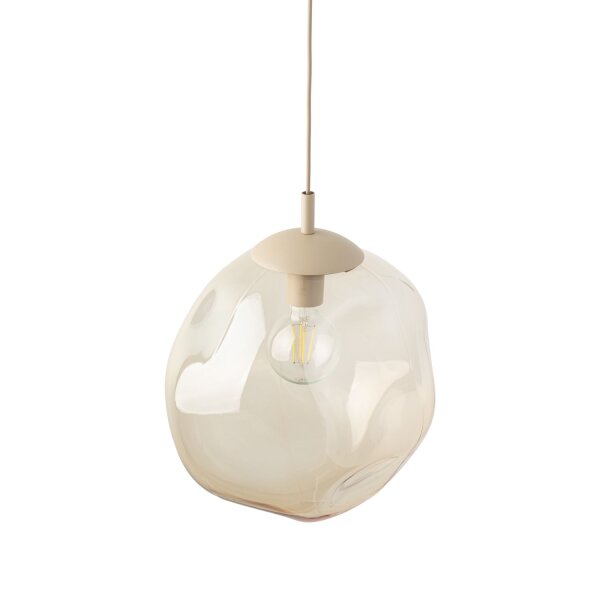 Pendelleuchte Glas Sandfarben Cognac E27 Ø35 cm modern