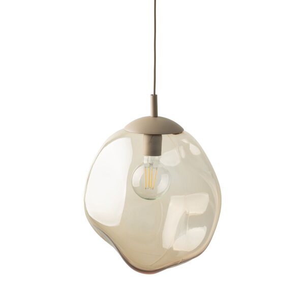 Pendelleuchte Glas Sandfarben Cognac E27 Ø35 cm modern