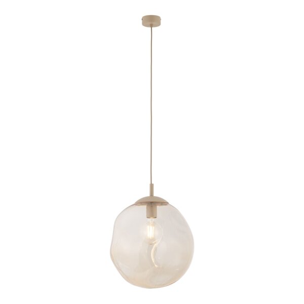 Pendelleuchte Glas Sandfarben Cognac E27 Ø35 cm modern
