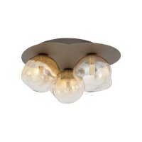 Deckenleuchte 3-flammig Glas Braun Cognac G9 Ø37 cm