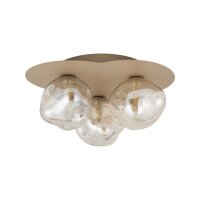 Deckenleuchte Glas Metall Sandfarben Cognac G9 Ø37 cm