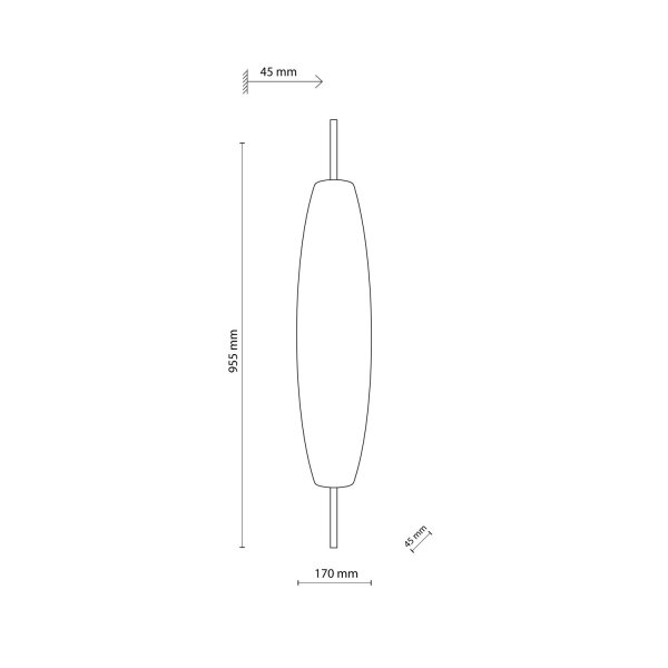 LED Wandleuchte indirekt 3000K Holz Metall H:95,5 cm
