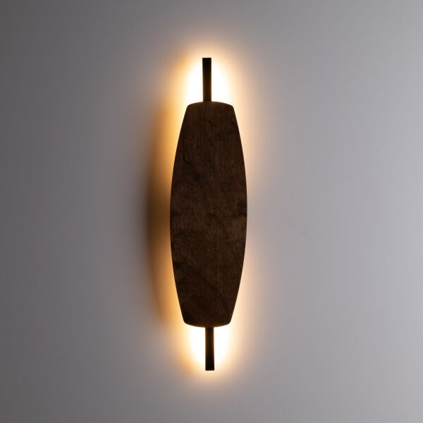 LED Wandleuchte indirekt 3000K Holz Metall H:55 cm
