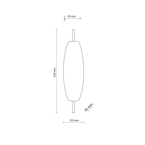 LED Wandleuchte indirekt 3000K Holz Metall H:55 cm
