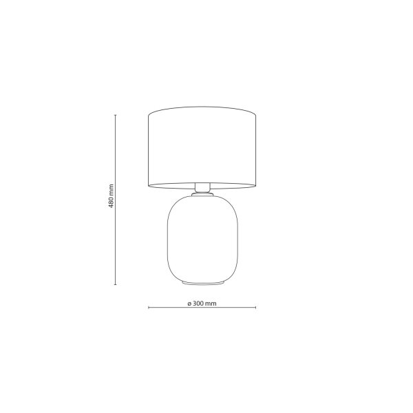 Tischlampe Stoff Glas Grau Olivgrün E27 H:48 cm Modern