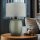 Tischlampe Stoff Glas Grau Olivgrün E27 H:48 cm Modern