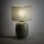 Tischlampe Stoff Glas Grau Olivgrün E27 H:48 cm Modern
