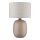 Tischlampe Stoff Glas Grau Sandfarben E27 H:48 cm rund