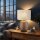 Tischlampe Stoff Glas Grau Sandfarben E27 H:48 cm rund